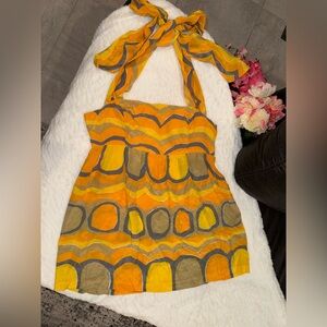 Vintage Y2K UANA Vera Neumann Halter Top 100% Silk Size 12